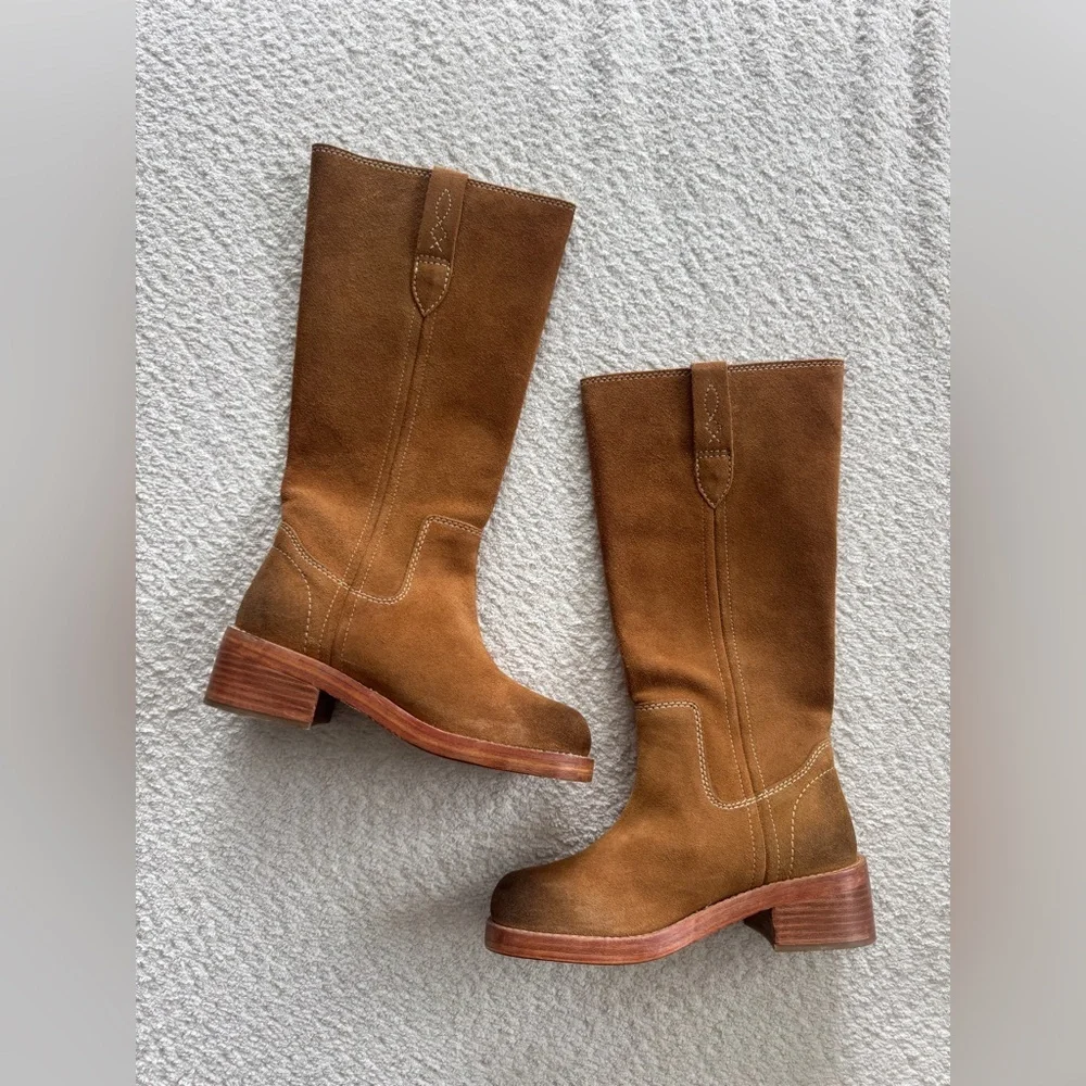 FREE PEOPLE Blaze Pull On Boots in Toffee Suede - Picture 13 of 14